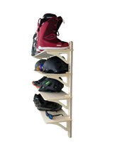 Load image into Gallery viewer, wall mounted storage shelf for ski and snowboard equipment