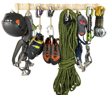 mountain climbing equipment storage rack for wall