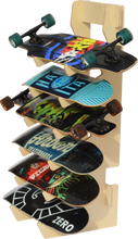 freestanding storage and display rack for skateboards and longboards