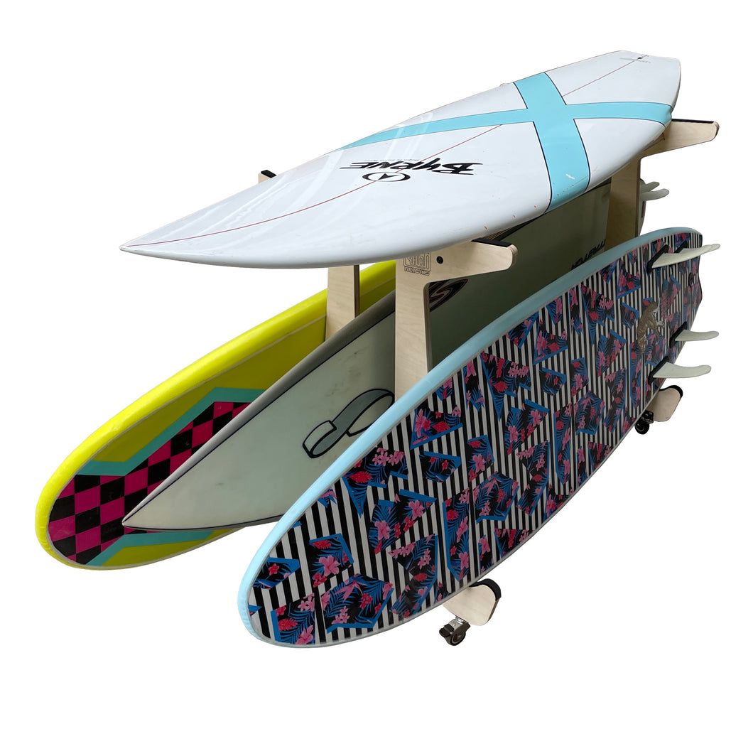 freestanding storage rack for surfboards