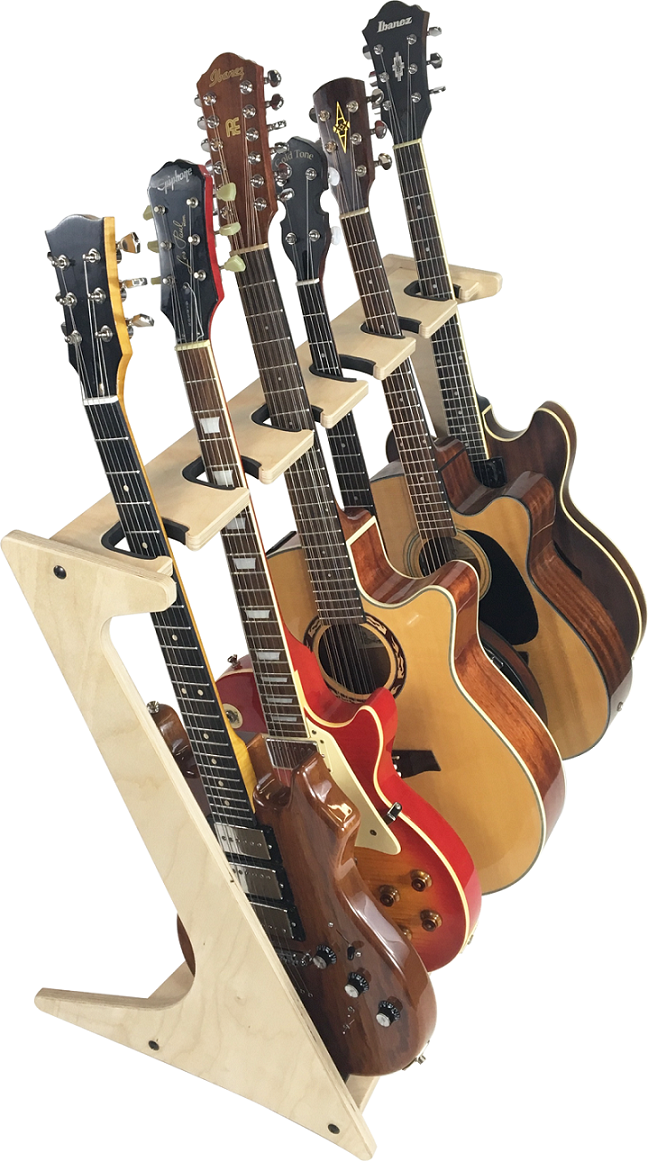 Encore Guitar Display Rack. This Multi Guitar Display Rack Is Great for musicians with Multiple Instruments and Limited Storage Space.