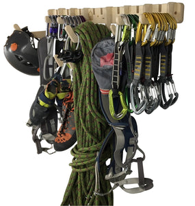 mountain climbing equipment storage rack for wall