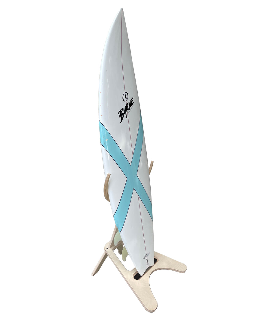 freestanding display stand for one surfboard