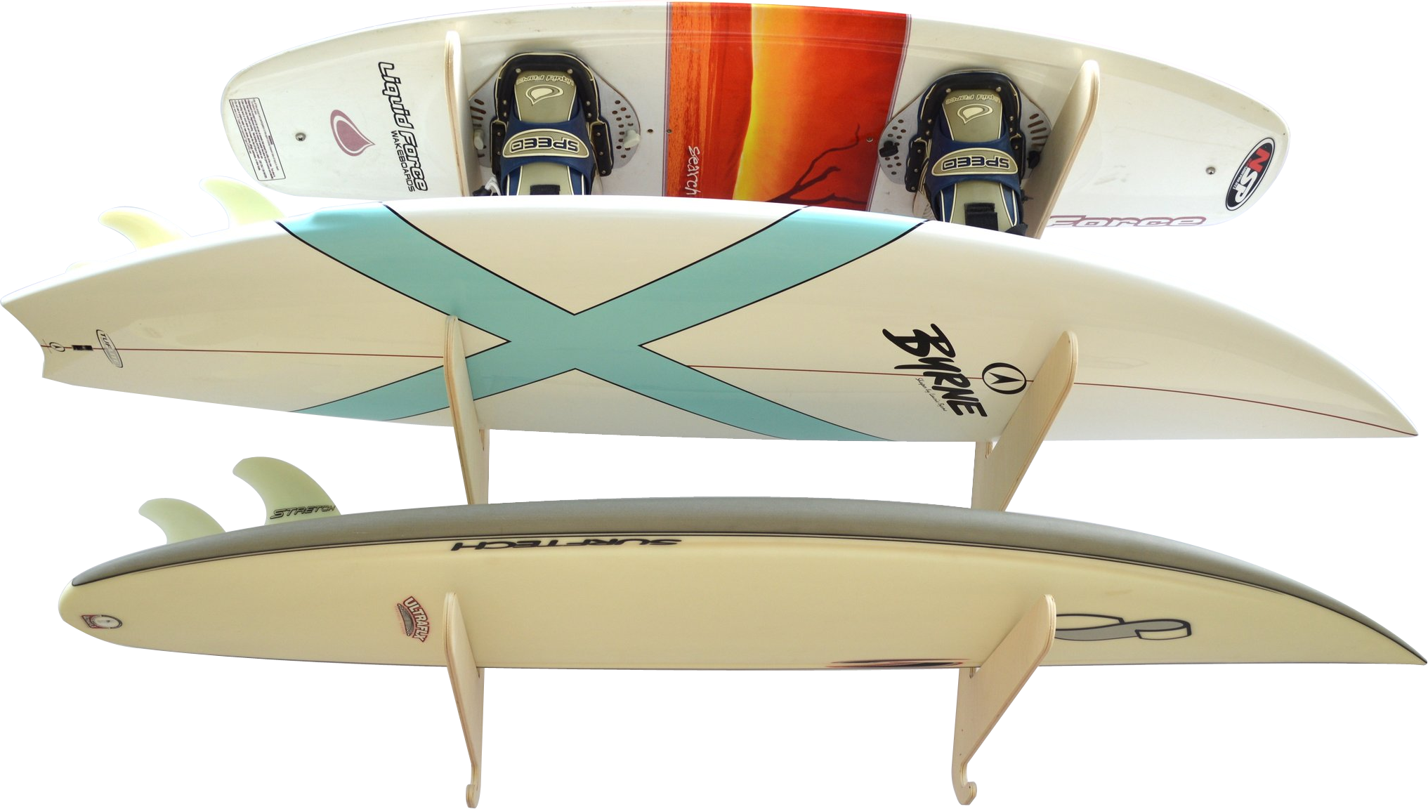 THE EXHIBITOR surfboard wall rack Rado Racks