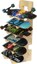Load image into Gallery viewer, freestanding storage and display rack for skateboards and longboards