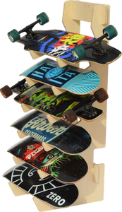 freestanding storage and display rack for skateboards and longboards